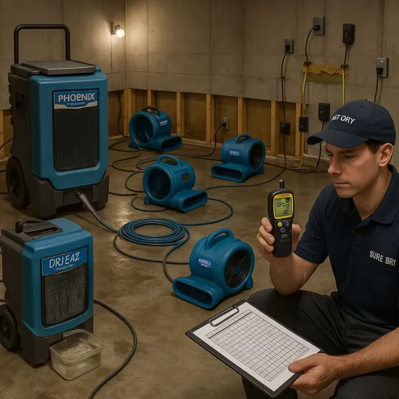 Structural Drying and Dehumidification process in Flatwoods, KY